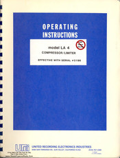 Universal Audio LA 4 Operating Instructions Manual