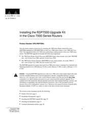 Cisco UPG-RSP7000 Installing
