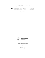Agilent Technologies 42942A Operation And Service Manual