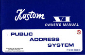Kustom VI Owner's Manual