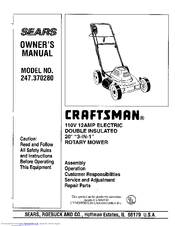 Craftsman 247.37028 Owner's Manual