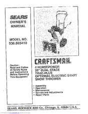 Craftsman 536.885410 Owner's Manual