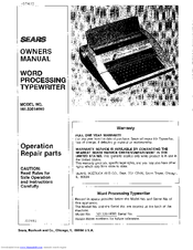 Sears 16 Owner's Manual