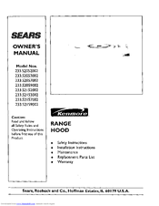 Kenmore 233.52057 Owner's Manual
