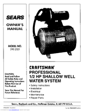 Craftsman 390.2521 Owner's Manual