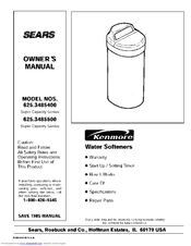 Kenmore 625.3485400 Owner's Manual