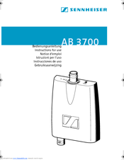 Sennheiser AB 3700 Instructions For Use Manual