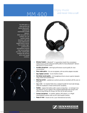 Sennheiser MM 400 Specification Sheet