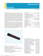 Sennheiser MZD 8000 Specification Sheet