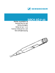 Sennheiser MKH 40 P 48 Instructions For Use Manual
