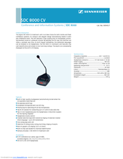 Sennheiser SDC 8000 CV Specification
