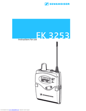 Sennheiser EK 3253 Instructions For Use Manual