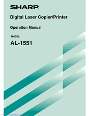 Sharp 1551 - AL B/W Laser Operation Manual