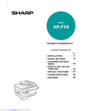 Sharp AR-FX9 - Fax Interface Card Operation Manual