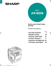 Sharp AR-M208 Operation Manual