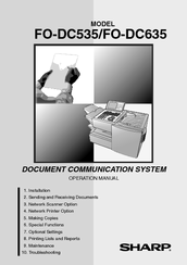 Sharp FO DC635 - B/W Laser - Fax Network Manual