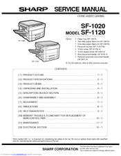Sharp SF-1120 Service Manual