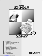 Sharp UX-340LM Operation Manual