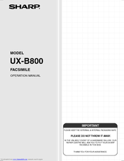 Sharp UX-B800 Operation Manual