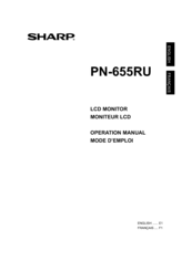 Sharp PN-G655RU Operation Operation Manual