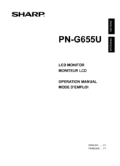 Sharp PN-G655U Operation Manual
