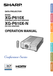 Sharp XG-P560W-N - WXGA DLP Projector Operation Manual