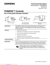 Siemens POWERS Controls 331-2857 Technical Instructions
