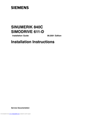Siemens SINUMERIK 840C Installation Instructions Manual