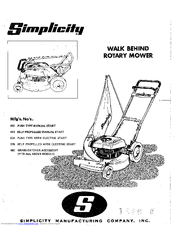 Simplicity 491 Specification Sheet