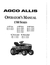 AGCO Allis 1692448 Operator's Manual