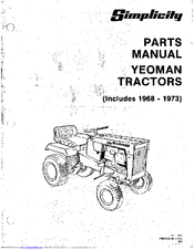 Simplicity 1968 Parts Manual