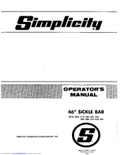 Simplicity 346 Operator's Manual