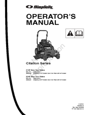 Simplicity 5100723 Operator's Manual