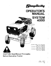 Simplicity System 4008 Operator's Manual
