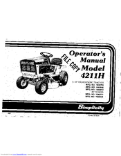 Simplicity 4211 Series Operator's Manual
