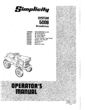 Simplicity System 5008 Broadmoor Operator's Manual