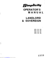 Simplicity 654 Operator's Manual