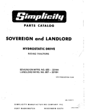 Simplicity Landlord 657-3310H Parts Catalog