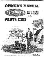 Simplicity 995622 Owner's Manual & Parts List