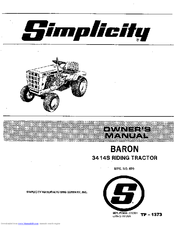 Simplicity Baron 3414S Owner's Manual