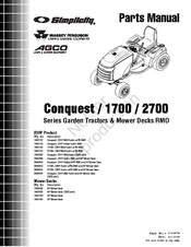 Simplicity CONQUEST 1700 Series Parts Manual