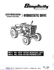 Simplicity Sovereign 500-3112H Owner's Manual