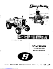 Simplicity Sovereign 570-3212 Owner's Manual