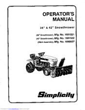 Simplicity 1690557 Operator's Manual