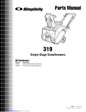 Simplicity 1694583 319M Parts Manual
