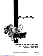 Simplicity 709 Owner's Manual
