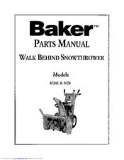 Simplicity Baker 8/24E Parts Manual