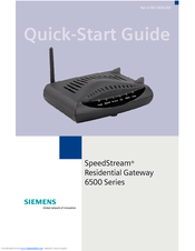 Siemens SpeedStream 6500 Series Quick Start Manual