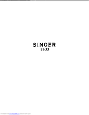 Singer 11-33 Parts List
