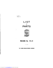 Singer 114-21 Parts List